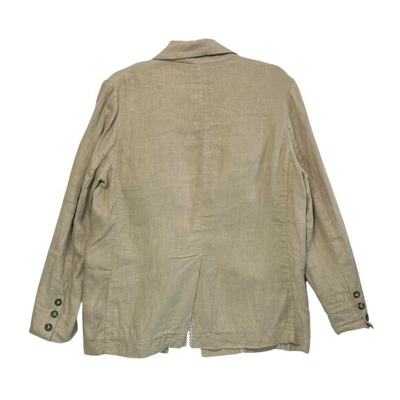 Free People Can't Get Enough Linen Blazer Women's Sz XS Beige Oversized Career - Picture 2 of 7